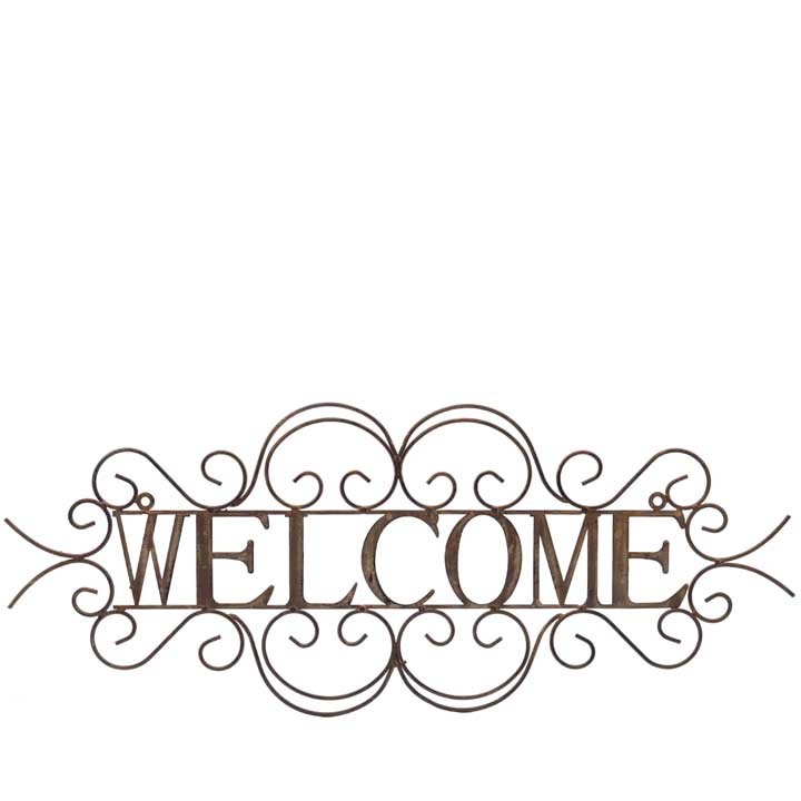Vintage Welcome Sign - English (56 x 22cm)