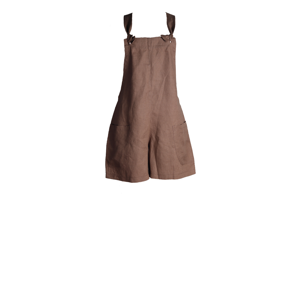 Lino Jumpsuit - Short - Pecan