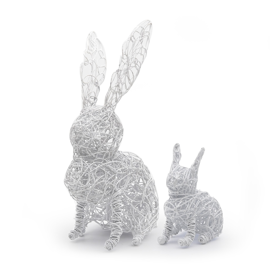 Wire Rabbit Ornament (set of 2)