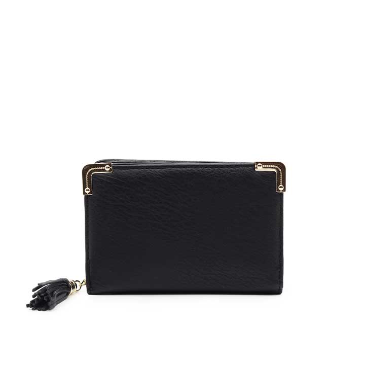Ladies Small Zipper Wallet - Black