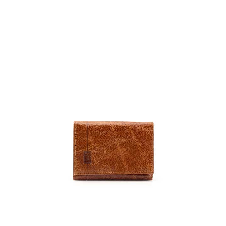Mens Small Leather Wallet - Hazelnut