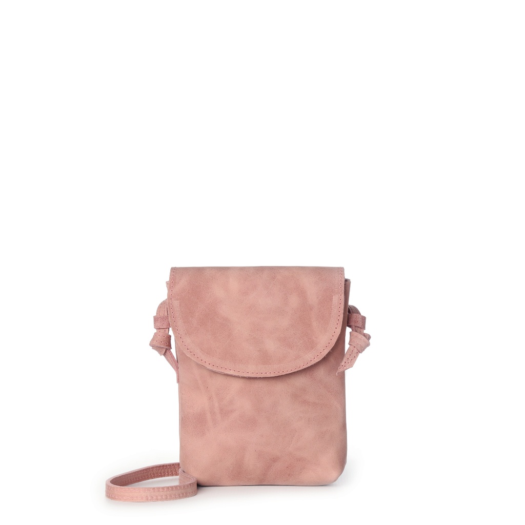 Compact Sling Bag | Pink Leather