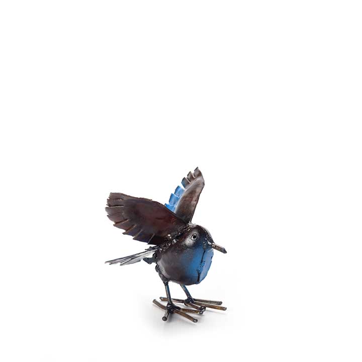 Flying Blue Robin Bird (10cm)