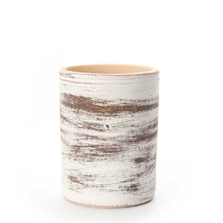 Brushed Cylinder Ceramic Pot - 10 cm