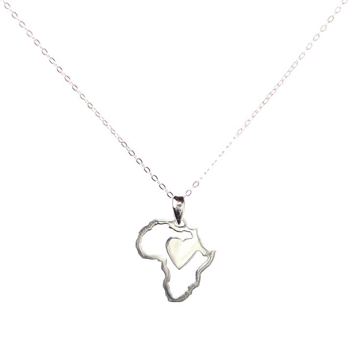 Heart of Africa Pendant Necklace - Sterling Silver