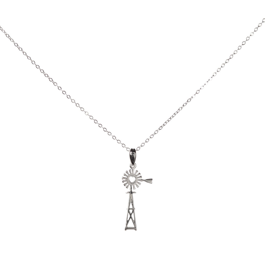 Windmill Pendant Necklace - Sterling Silver