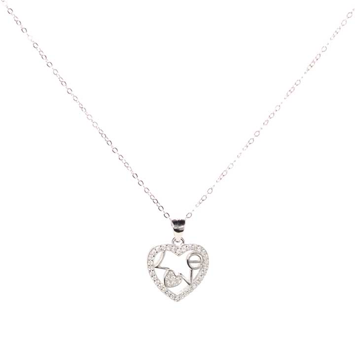 Lovable Heart Pendant Necklace - Sterling Silver