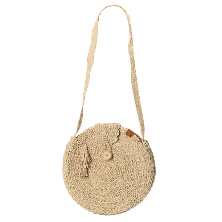 Round Crochet Bag - Natural