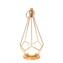 Gold Pyramid Candle Holder | with LED tea light candle