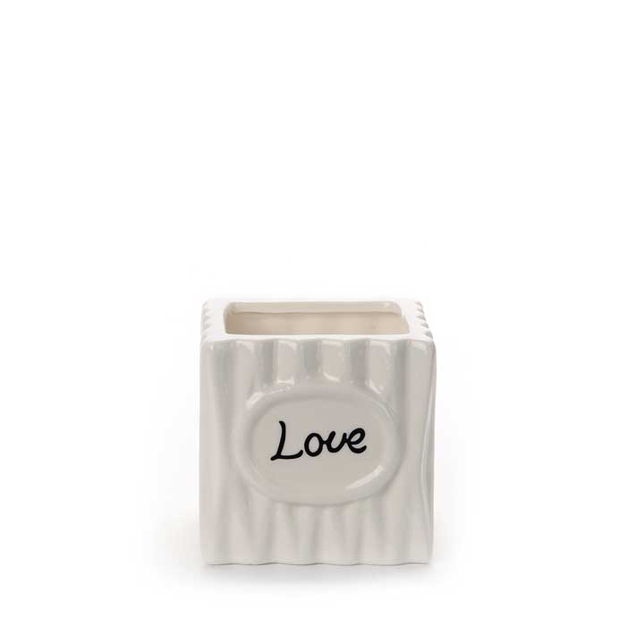 Love Square Ceramic Pot - 6 x 6 cm