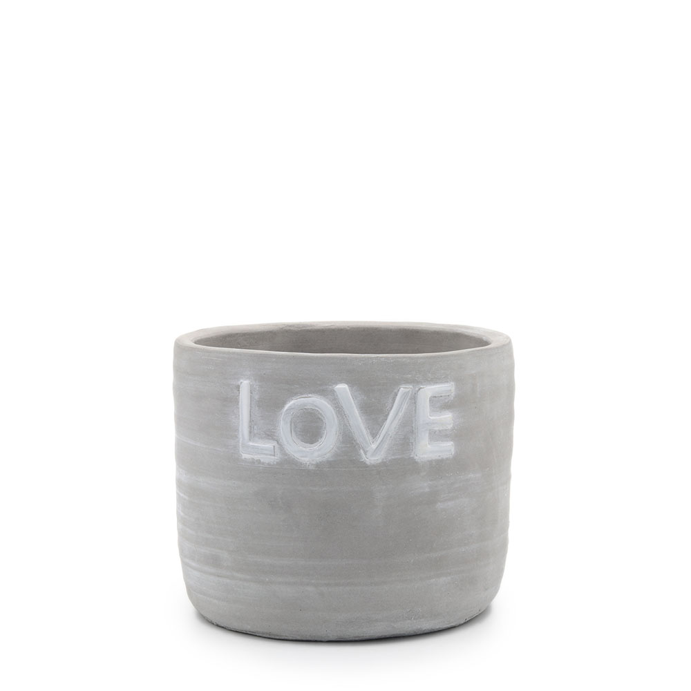 Love Grey Ceramic Pot - 11.5 cm