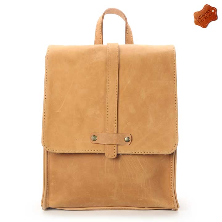 Ladies Backpack - Tan Leather