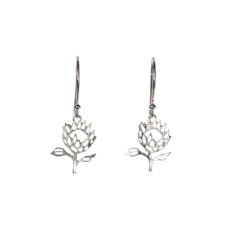 Protea Earrings - sterling silver