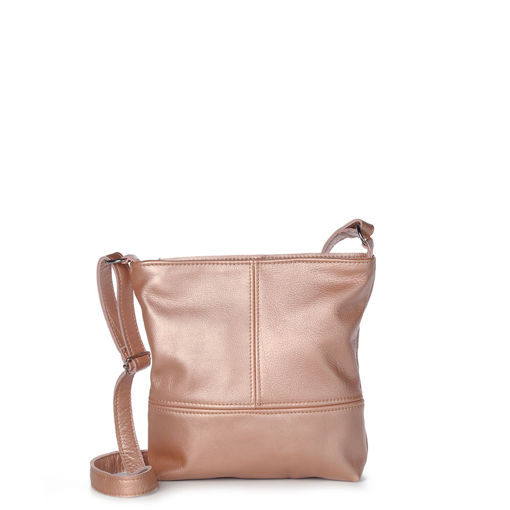 Simple Sling Bag | Rose Gold Leather