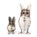 White Metal Owl Set of 2 (height:25-45cm)
