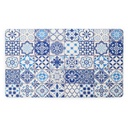 Blue Lisbon Tile Memory Foam Kitchen Mat (76x46cm)