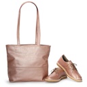 VELLIES & Shopper Handbag | Rose Gold Leather