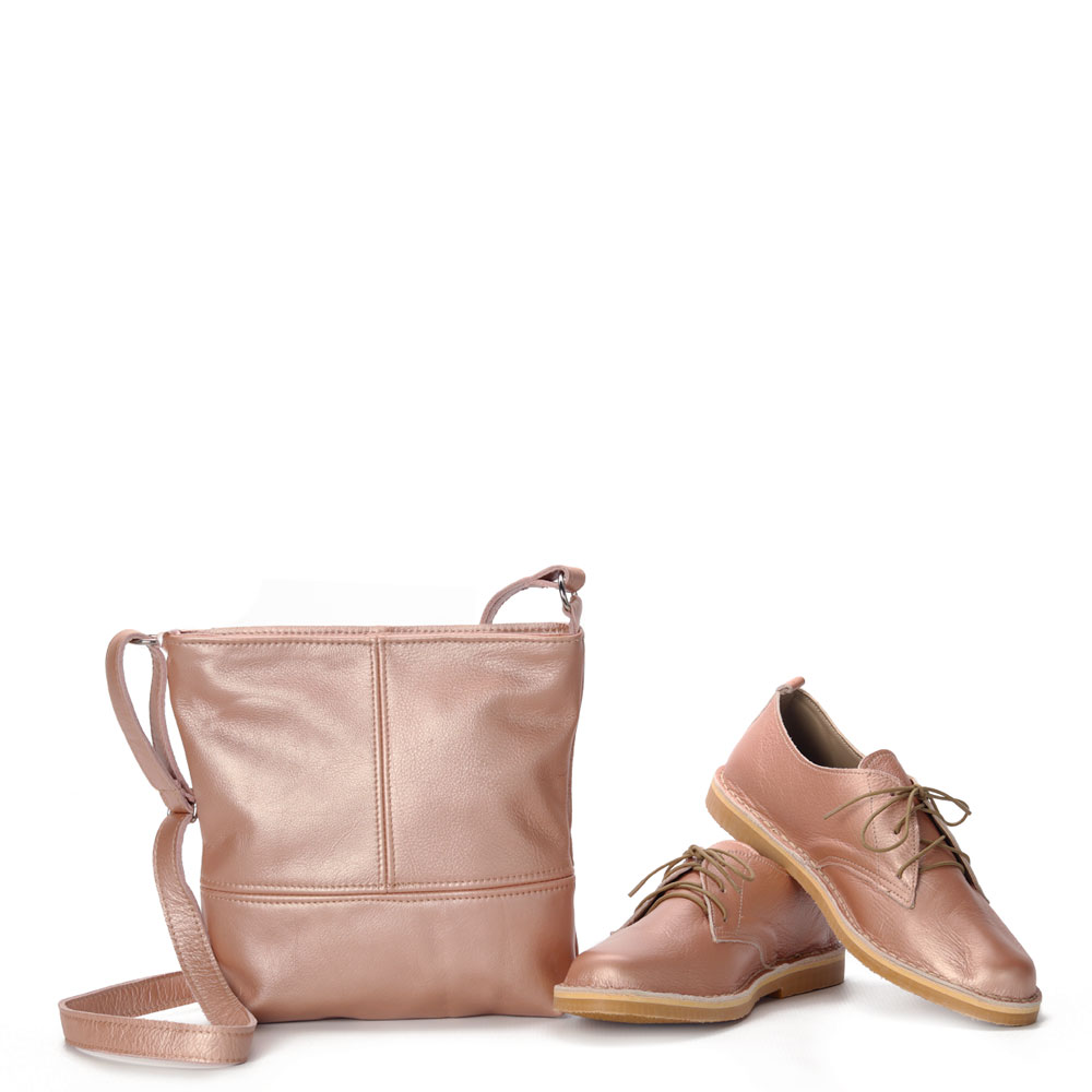 VELLIES &amp; Simple Sling Bag | Rose Gold Leather