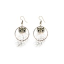 Owl Hoop Earrings - grey