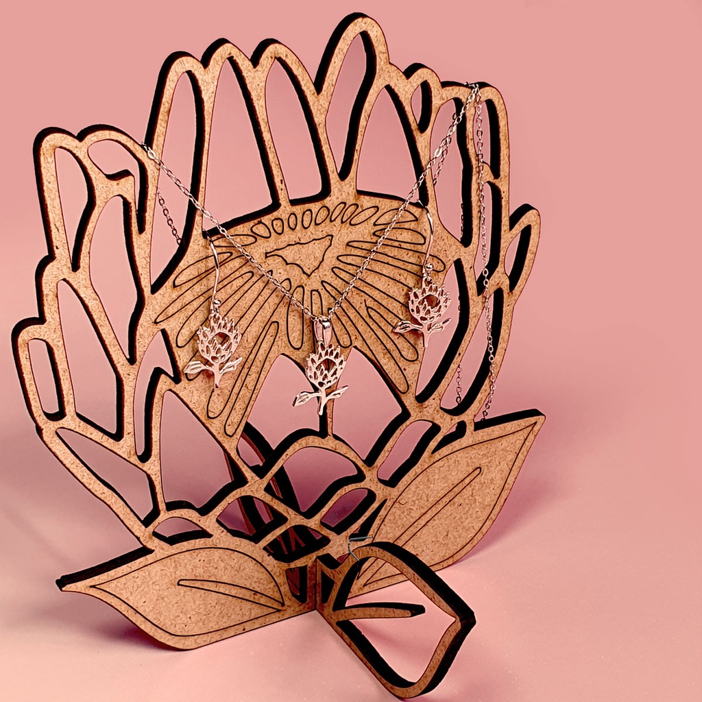 Protea Wooden Jewelry Stand (height: 12cm)