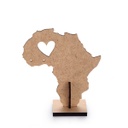 Wooden Africa Shape with Heart Jewelry Stand (height: 12cm)