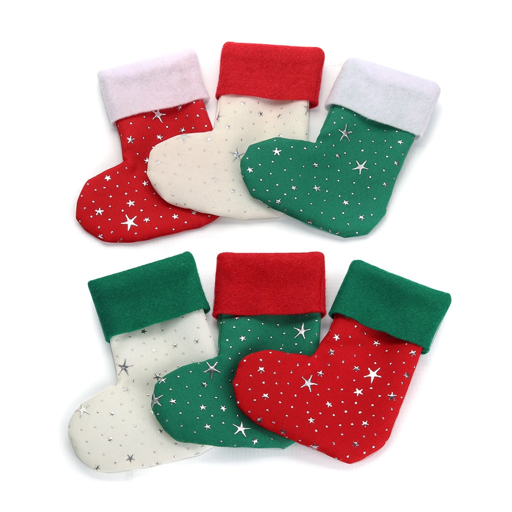 Christmas Sock Cutlery Sleeve Set | Stars