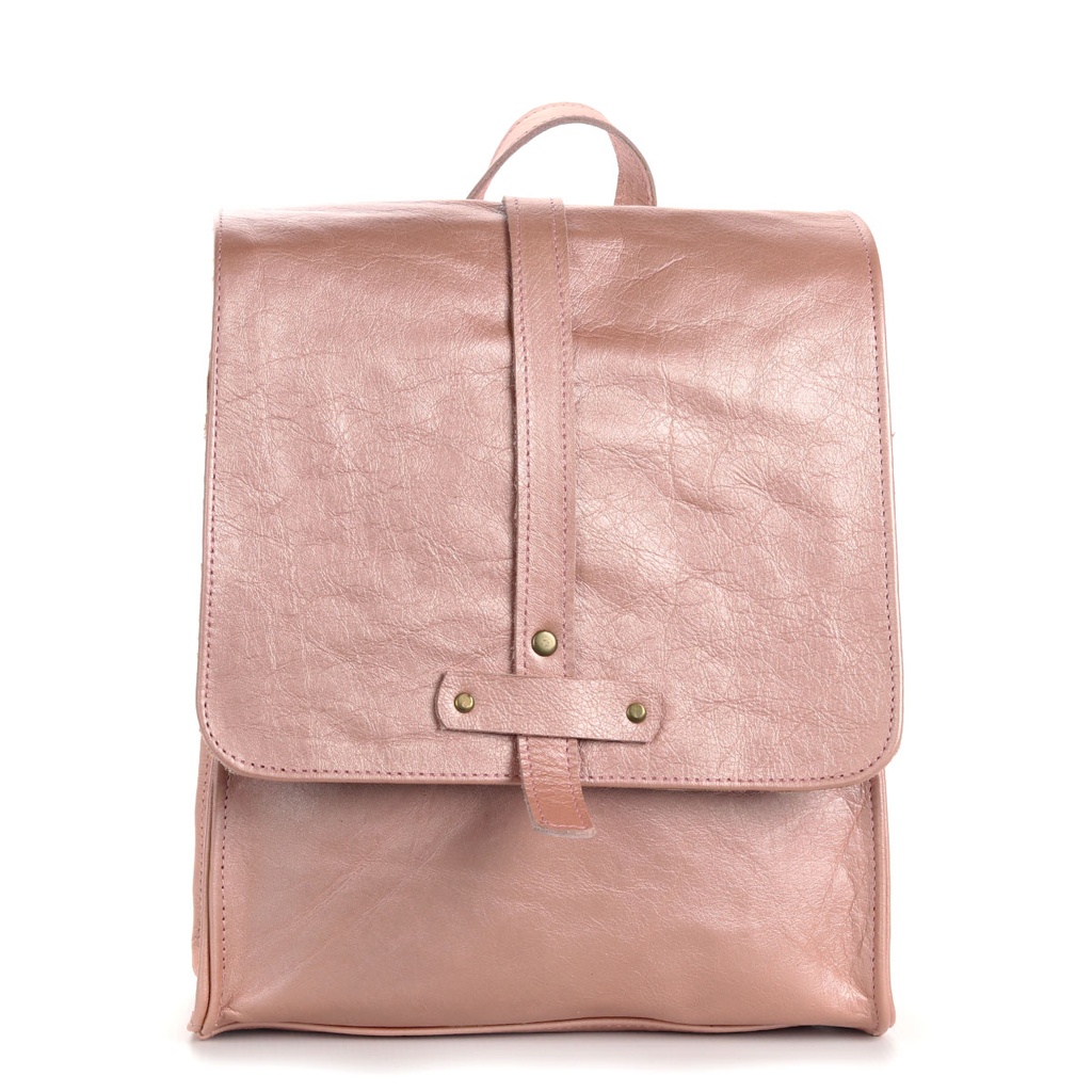Ladies Backpack - Rose Gold Leather