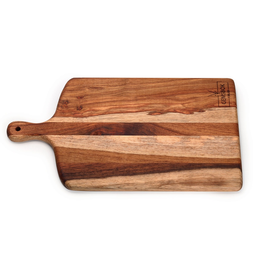 Rectangular Kiaat Wood Pizza Board | with handle