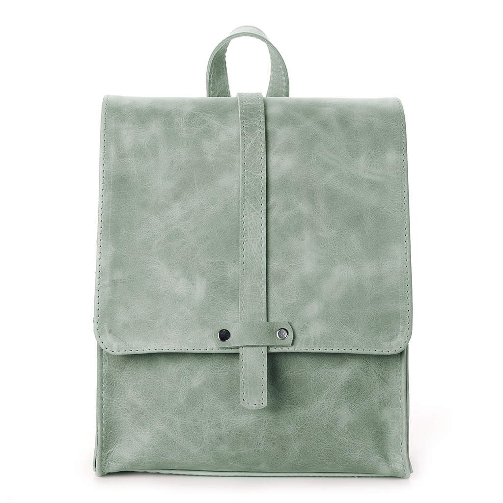 Ladies Backpack - Mint Green Leather