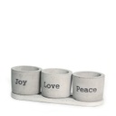 Love, Peace &amp; Joy Concrete Pot Set
