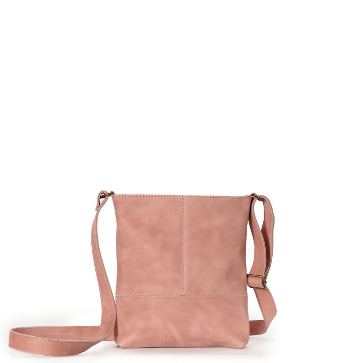 Linear Whispers (medium) Sling Bag | rose pink leather