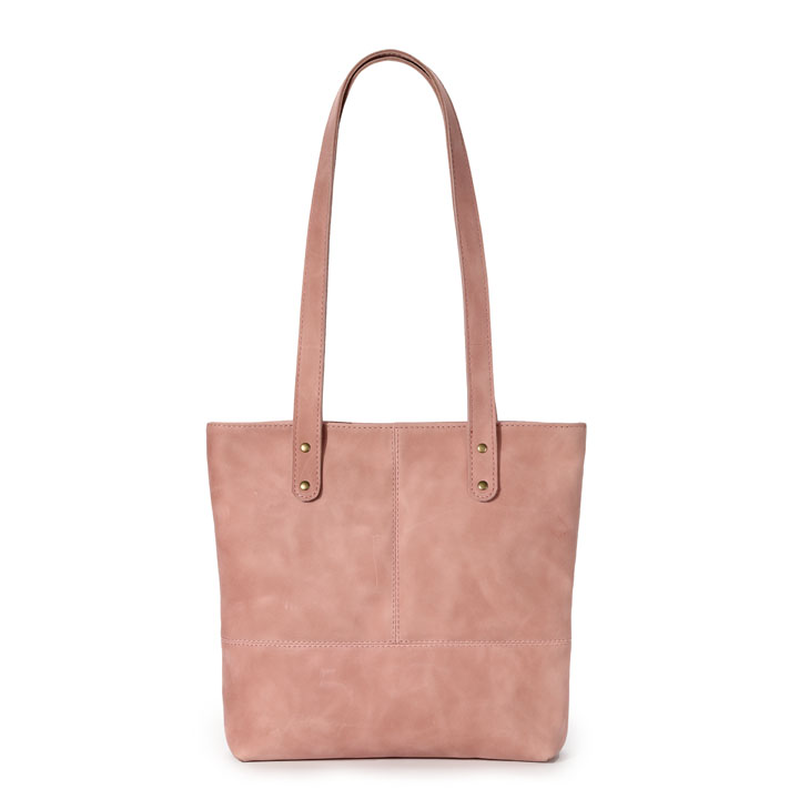 Linear Whispers (large) Tote Bag | rose pink leather