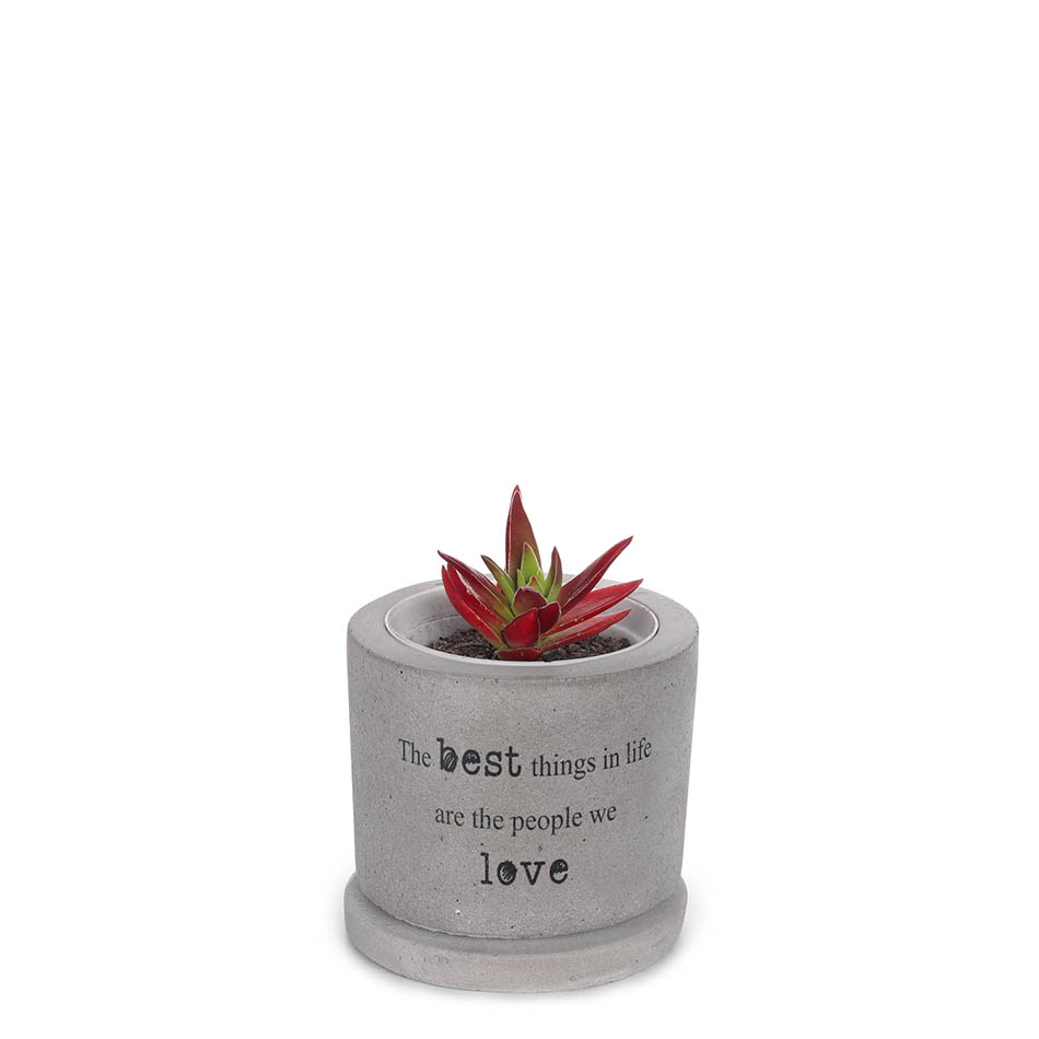 Printed Concrete Pot (7cm) | best things in life