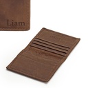 Personalised Men’s Card Wallet | walnut brown leather