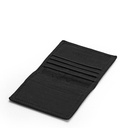 Slim Leather Bifold Card Holder - black