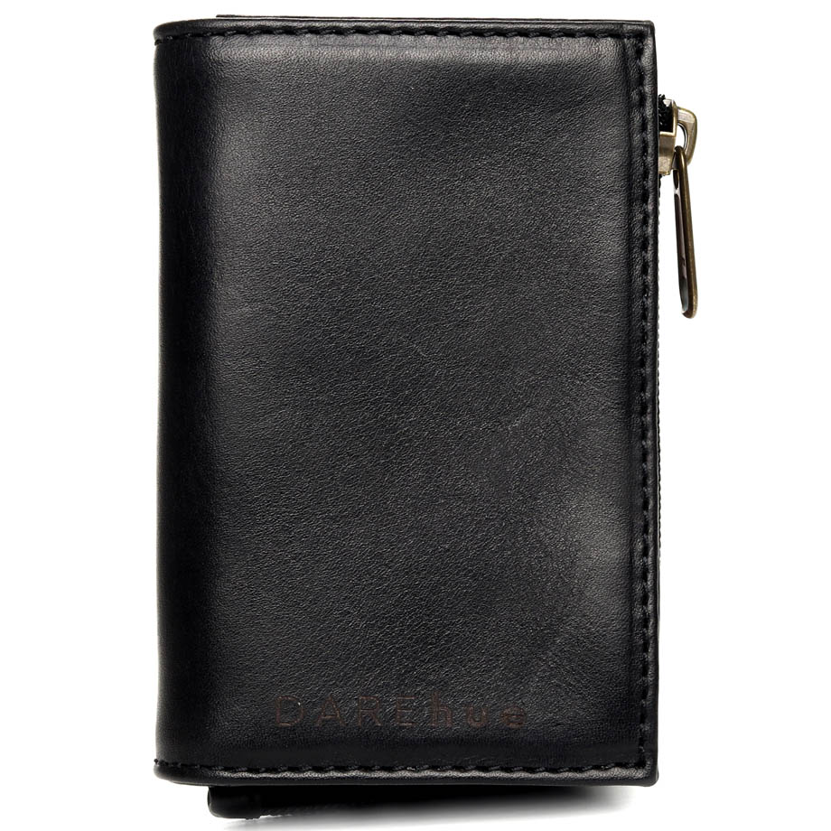 Small Slim Ladies Leather Wallet (8 card slots) | bold black