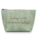 Inspirational Leather Makeup Bag | mint green