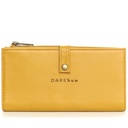 Large Slim Ladies Leather Wallet (17 card slots) | mustard yellow