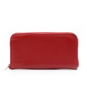 Zipper Genuine Leather Wallet - Red
