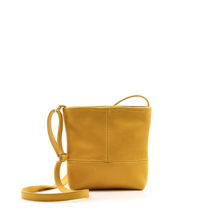 Simple Sling Bag | Mustard Yellow Leather
