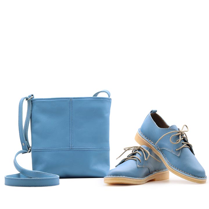VELLIES &amp; Simple Sling Bag | Blue Leather
