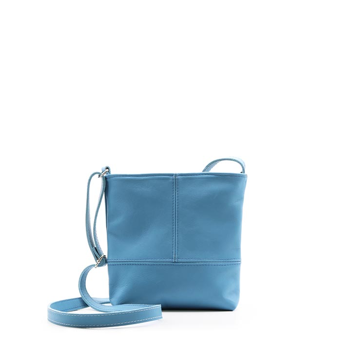 Simple Sling Bag | Blue Leather