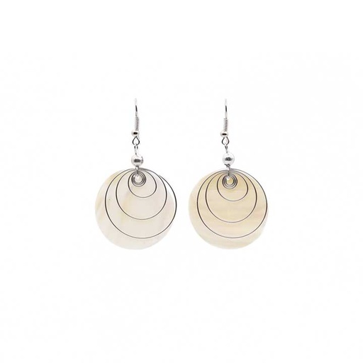 [ear-shell-white-round] Pearl White Earrings