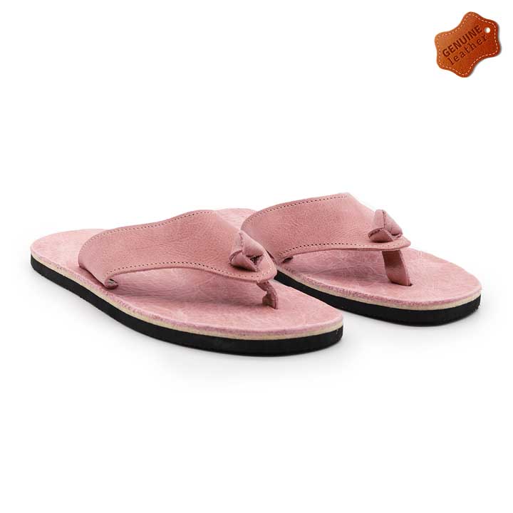 LADIES | Leather Flip Flops - Pink