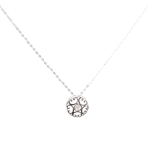 [jew-nec-whe-lov-ster-sil] Wheel Of Love Pendant Necklace - Sterling Silver