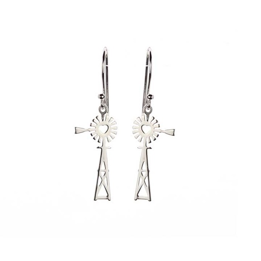 [jew-ear-win-mil-ster-sil] Windmill Earrings - Sterling Silver