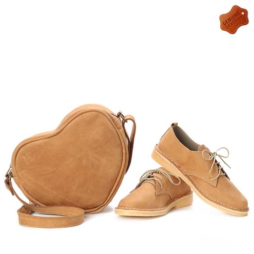 VELLIES & Heart Bag | Tan Leather