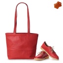 VELLIES & Shopper Handbag | Red Leather