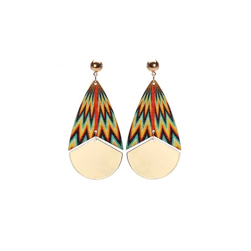 [ear-wood-braz-pat-drop] Brazil Droplet Earrings