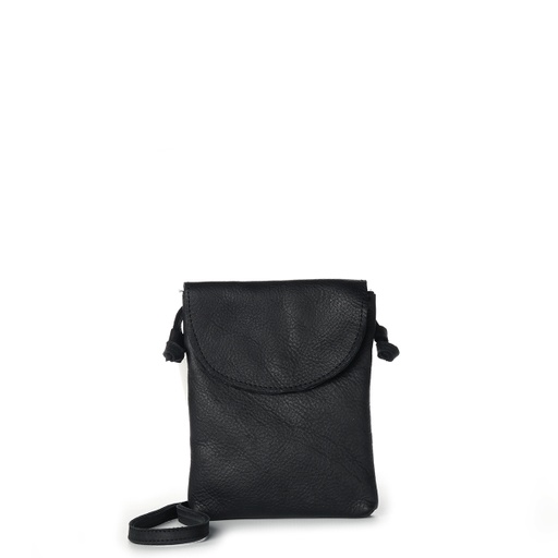 [bag-sling-comp-black] Compact Sling Bag | Black Leather